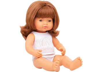 Miniland - Baby Doll - Caucasian Redhead Girl 38cm                                        