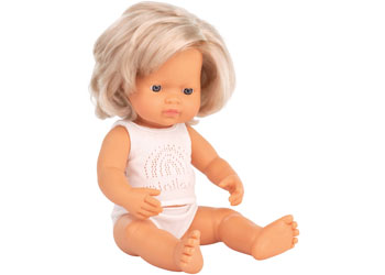 Miniland Baby Doll - Caucasian Girl 38cm