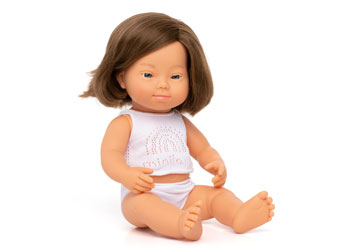 Miniland - Baby Doll - Caucasian Girl with Down Syndrome 38cm                             