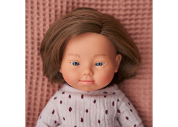 Miniland - Baby Doll - Caucasian Girl with Down Syndrome 38cm                             