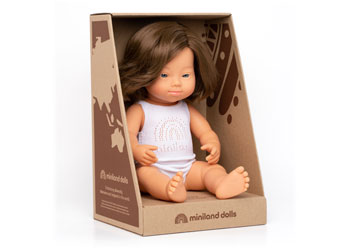 Miniland - Baby Doll - Caucasian Girl with Down Syndrome 38cm                             
