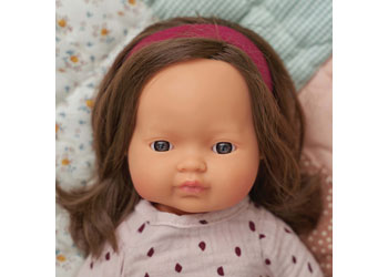 Miniland - Baby Doll - Caucasian Brunette Girl 38cm                                       