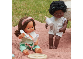 Miniland - Baby Doll - Caucasian Brunette Girl 38cm                                       