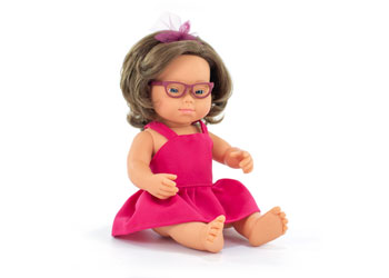 Miniland -Mf&M Baby Doll Girl W/Down Synd.38Cm    