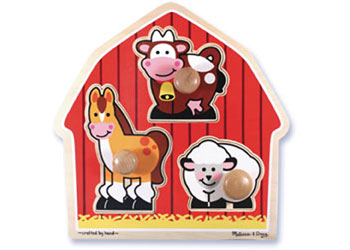 M&D - Barn Animals Knob Puzzle - 3pc