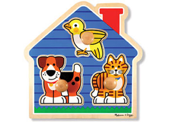Melissa & Doug - House Pets Jumbo Knob Puzzle 3 Piece