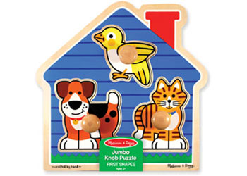 Melissa & Doug - House Pets Jumbo Knob Puzzle 3 Piece