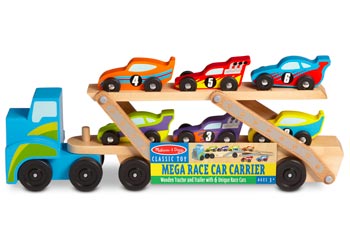 M&D - Jumbo Wooden Truck with Race Cars - 8pc
