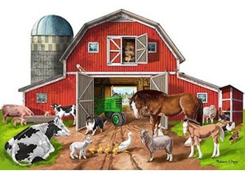 M&D – Busy Barn Shaped Floor Puzzle – 32pc
