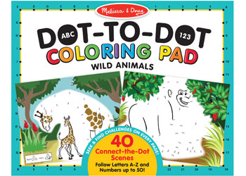 M&D - ABC 123 Dot-to-Dot Colouring Pad - Wild Animals