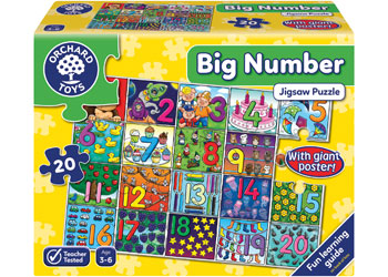 Orchard Toys Big Number Puzzle & Poster 20 pieces