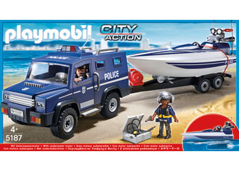 Playmobil - Police Truck with Speedboat