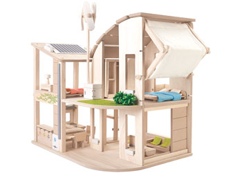 PlanToys - GREEN DOLLHOUSE WITH FURNITURE