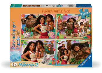 Ravensburger Disney Moana 2 Bumper Pack Puzzle 4x100 Pieces