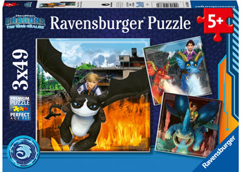 Ravensburger - How to Train your Dragons Realms 3x49pc
