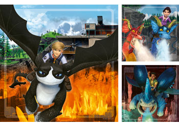 Ravensburger - How to Train your Dragons Realms 3x49pc