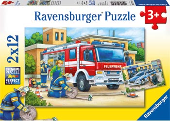 Rburg - Police and Firefighters Puzzle 2x12pc