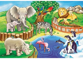 Rburg - Animals in the Zoo Puzzle 2x12pc