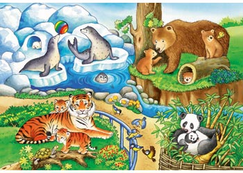 Rburg - Animals in the Zoo Puzzle 2x12pc