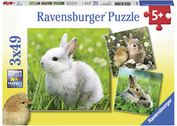 Rburg - Cute Bunnies Puzzle 3x49pc