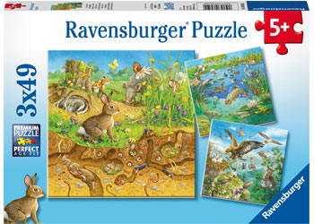 Ravensburger - Animals in their Habitats Puz 3x49pc