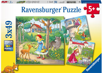 Ravensburger - Rapunzel, Riding Hood and Frog 3x49pc