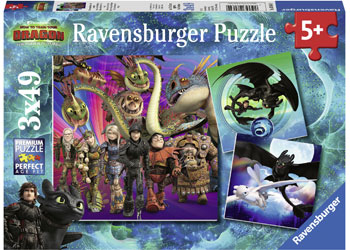 Ravensburger - HTTYD How to Train your Dragon 3x49pc