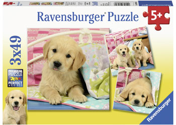 Ravensburger - Cute Puppy Dogs Puzzle 3x49pc