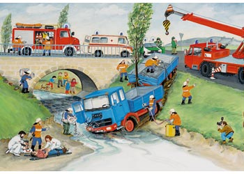 Rburg - Busy Fire Brigade Puzzle 2x24pc