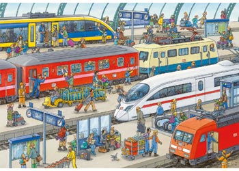 Rburg - Busy Train Station Puzzle 2x24pc