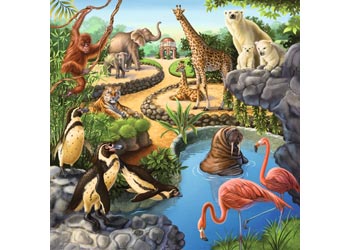 Rburg - Forest Zoo & Pets Puzzle 3x49pc
