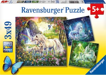 Rburg - Beautiful Unicorns Puzzle 3x49pc