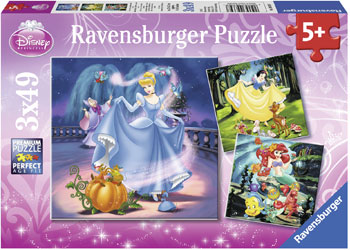 Rburg - Disney Snow White Cinderella Ariel 3x49pc