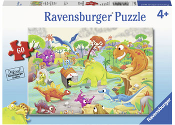 Ravensburger - Time Traveling Dinos Puzzle 60pc