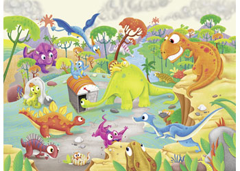 Ravensburger - Time Traveling Dinos Puzzle 60pc