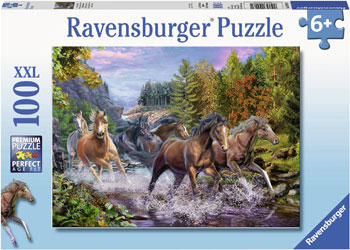Ravensburger - Rushing River Horses Puzzle 100pc