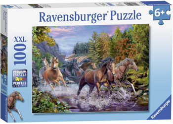 Ravensburger - Rushing River Horses Puzzle 100pc