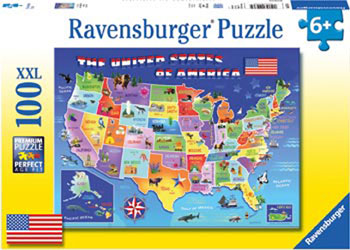 Ravensburger - USA State Map Puzzle 100pc
