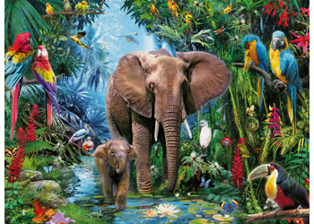 Rburg - Elephants at the Oasis Puzzle 150pc