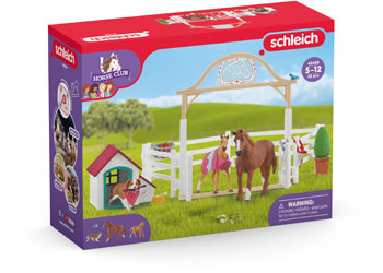 Schleich- Hannah's guest horses with Ruby the dog