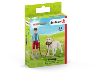 Schleich-Walking with Labrador Retriever