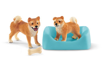 Schleich-Shiba Inu mother and puppy