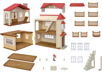 Sylvanian Families - Red Roof Country Home with Attic                                     