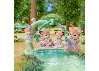 SF - Deer Babies - Floral Swing Set