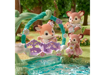 SF - Deer Babies - Floral Swing Set