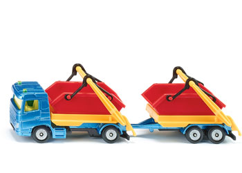 Siku - Truck with skip and trailer