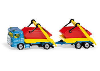 Siku - Truck with skip and trailer
