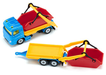 Siku - Truck with skip and trailer