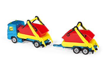 Siku - Truck with skip and trailer