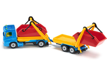 Siku - Truck with skip and trailer
